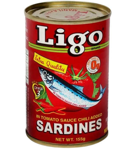 LIGO SARDINES TOMATO SAUCE WITH CHILI 155G LESS 1.00