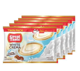 GREAT TASTE WHITE CREMA TWIN PACK 50GX5'S GREAT TASTE WHITE CREMA TWIN PACK 50GX5'S