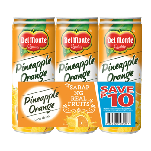 DEL MONTE PINEAPPLE ORANGE 240ML 6'S