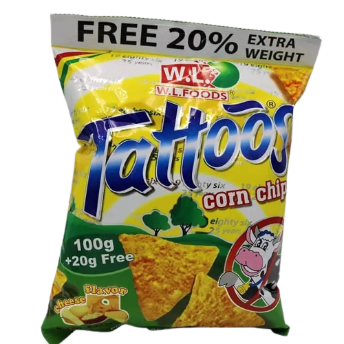 (Case) TATTOOS CORN CHIPS 100+20G (Case) TATTOOS CORN CHIPS 100+20G