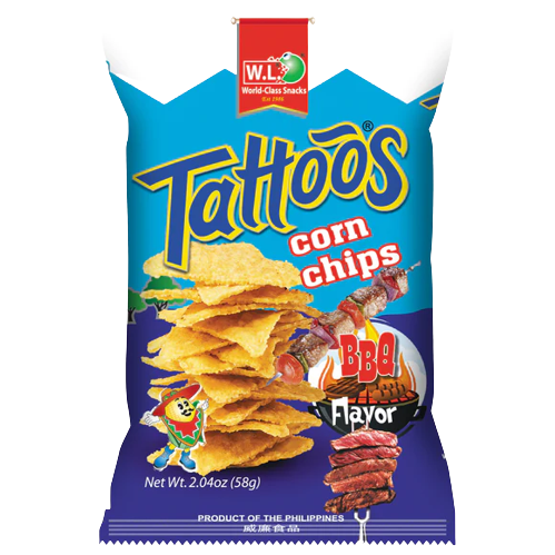 TATTOOS CORN CHIP BBQ 58G
