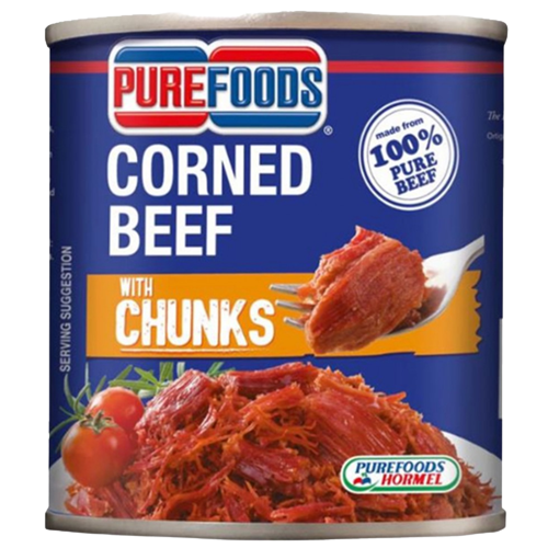 PUREFOODS CORNED BEEF W/ CHUNKS 210G