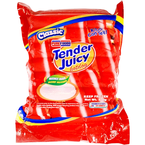 PUREFOODS TENDER JUICY HOTDOG 500G