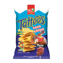 (Case) TATTOOS CORN CHIP BBQ 58G