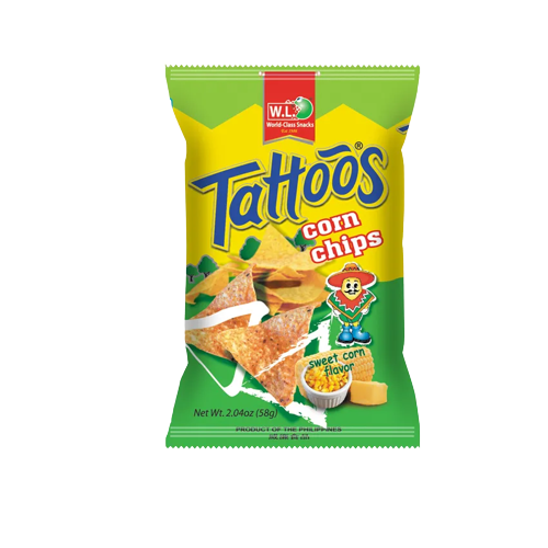 TATTOOS CORN CHIPS JUMBO 16.68GX10S