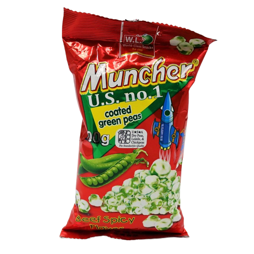 MUNCHER COATED GREEN PEAS BEEF SPICY 100G