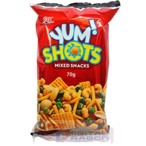 YUM SHOTS MIXED SNACKS 70G.